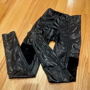 Maniere De Voir Faux Leather Leggings